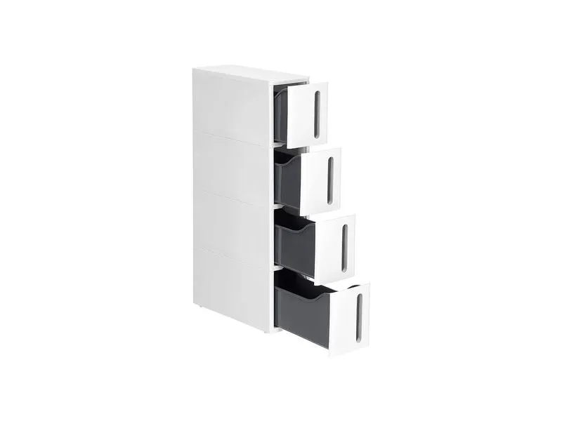 Songmics Nischenregal auf Rädern 17 x 83 x 45 cm, Weiss Songmics Nischenregal auf Rädern 17 x 83 x 45 cm, Weiss