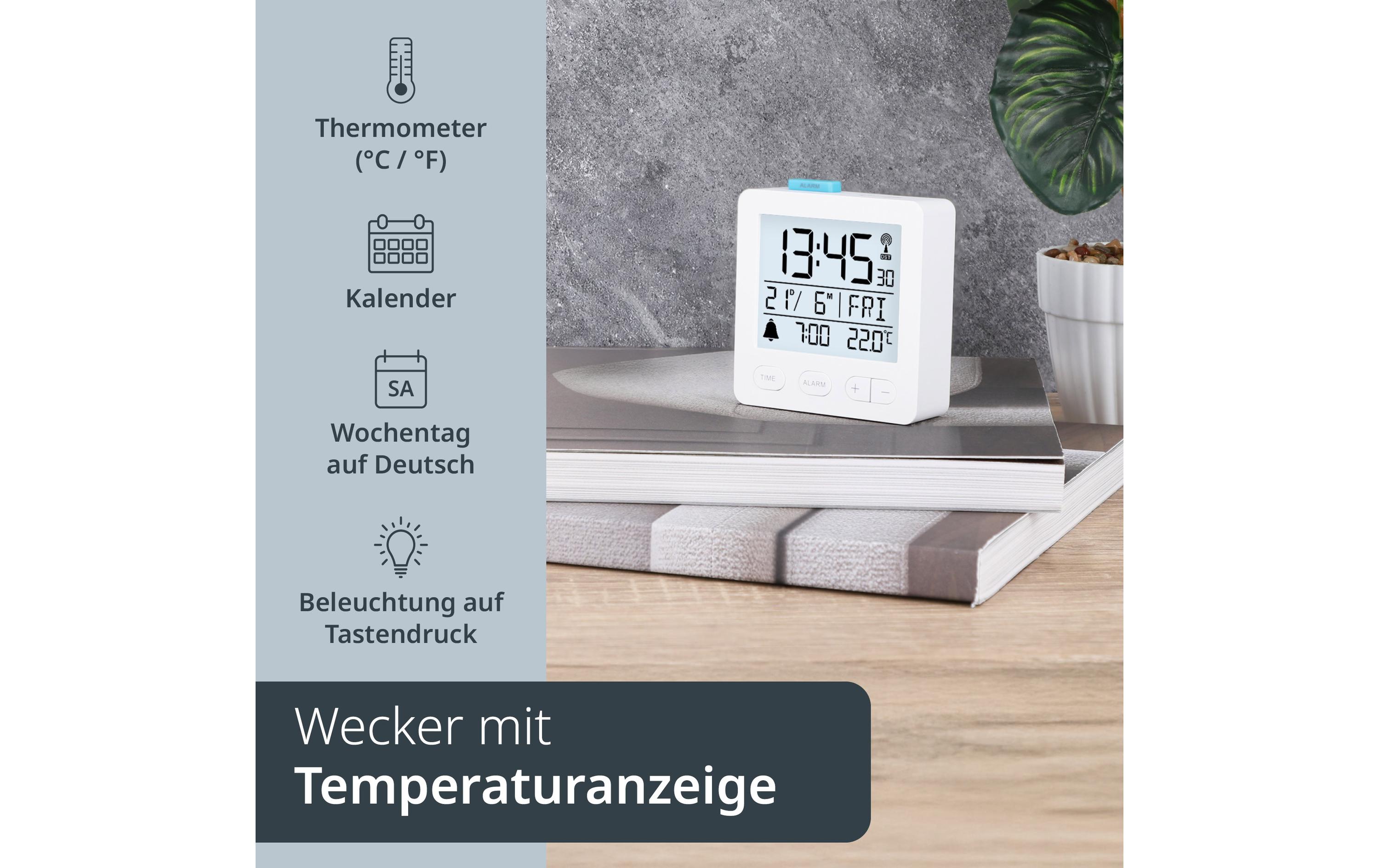 ADE Digitalwecker Weiss