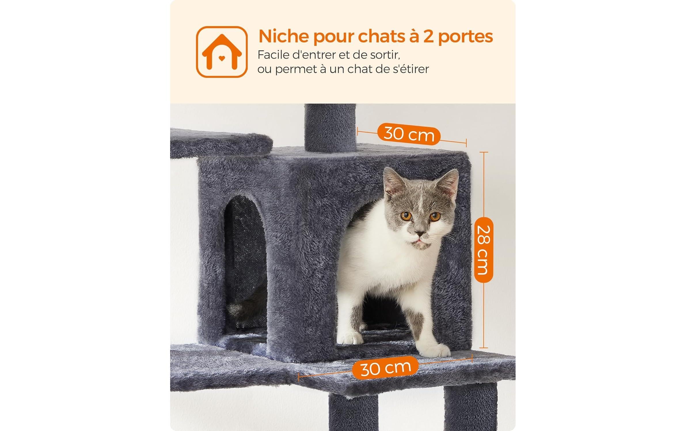 Feandrea Kratzbaum mit Hängematte dunkelgrau 55 x 45 x 143 cm