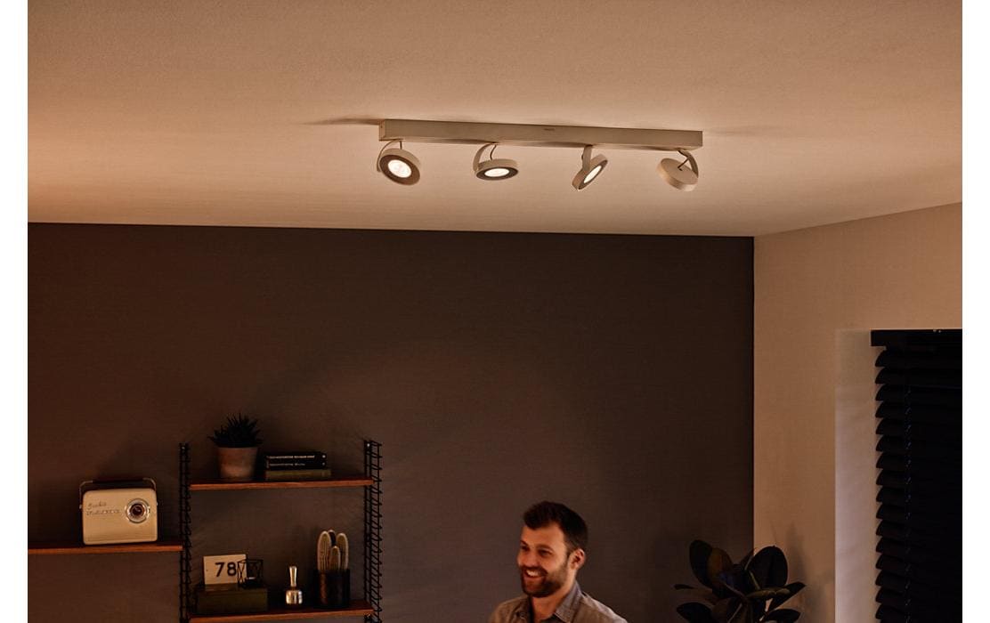 Philips Aufbauspot Warm Glow Clockwork, 4 x 4.5 W, 2000 lm, Weiss