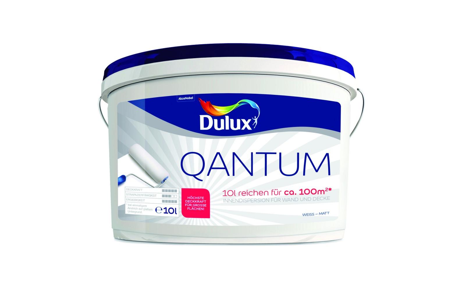 Dulux Wand- und Deckenfarbe Quantum Matt, Reinweiss, 10 L