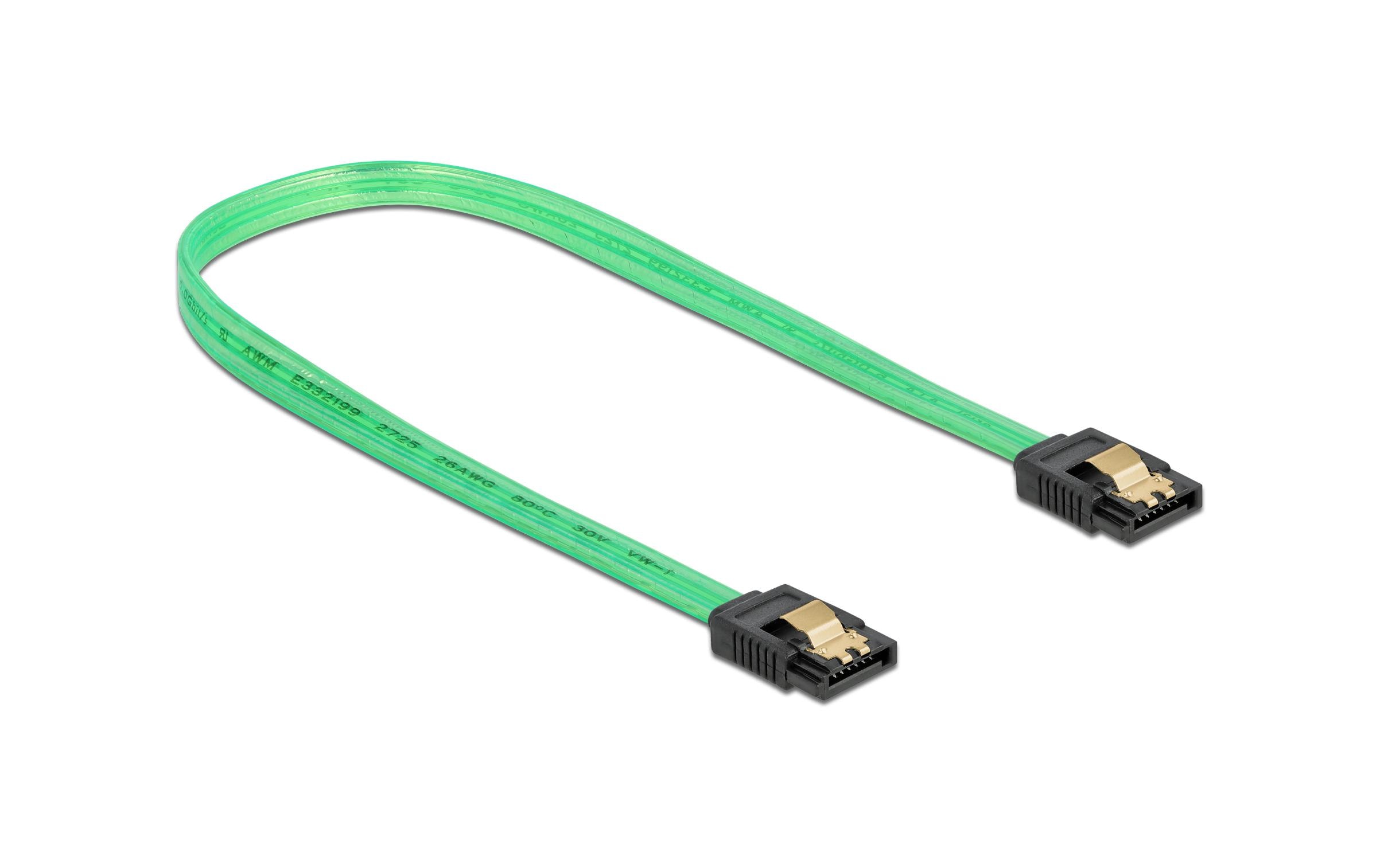 Delock SATA-Kabel UV Leuchteffekt grün 50 cm Delock SATA-Kabel UV Leuchteffekt grün 50 cm