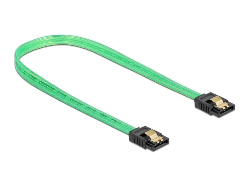 Delock SATA-Kabel UV Leuchteffekt grün 50 cm