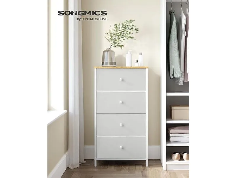Songmics Kommode mit vier Schubladen 30 x 91.7 cm, Schwarz/Braun Songmics Kommode mit vier Schubladen 30 x 91.7 cm, Schwarz/Braun