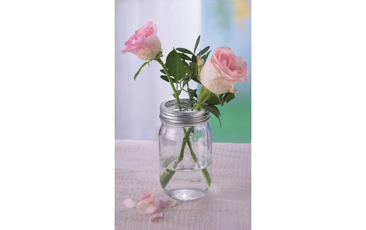 Glorex Glas mit Deckel Lili Rose 650 ml 1 Stück