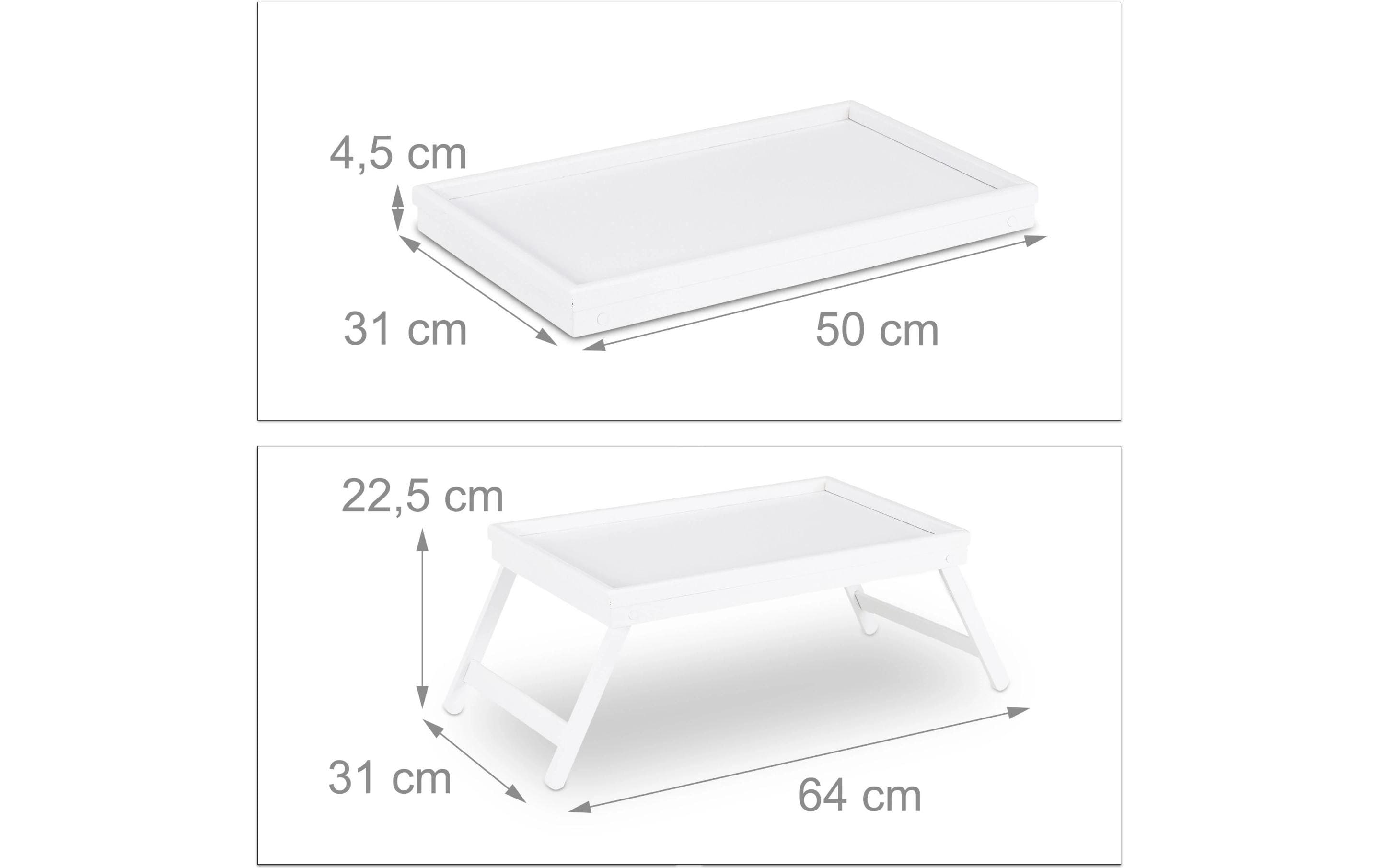 relaxdays Serviertablett Weiss