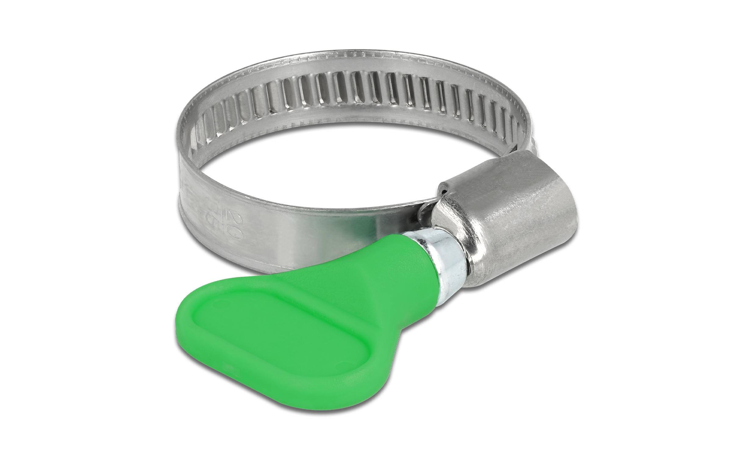 Delock Schlauchschellen-Set Edelstahl 400 SS 20-35 mm, Grün 5 Stück Delock Schlauchschellen-Set Edelstahl 400 SS 20-35 mm, Grün 5 Stück
