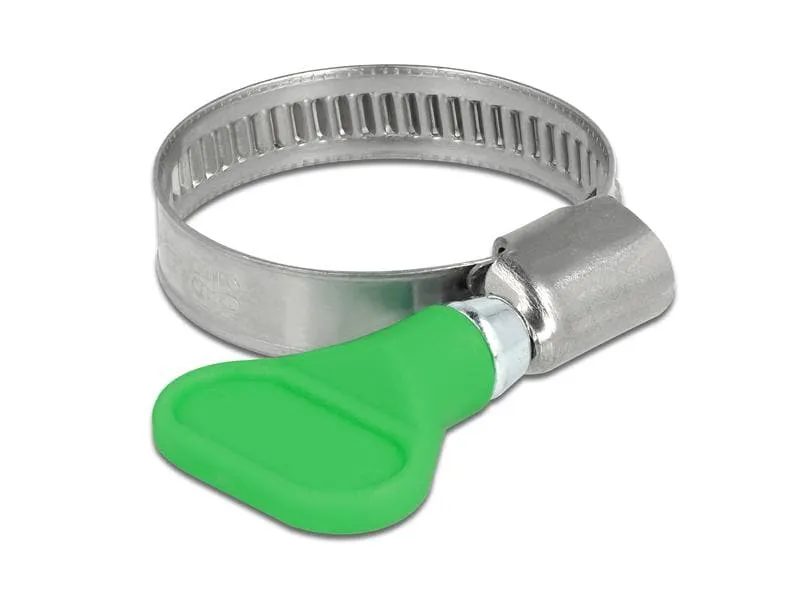 Delock Schlauchschellen-Set Edelstahl 400 SS 20-35 mm, Grün 5 Stück Delock Schlauchschellen-Set Edelstahl 400 SS 20-35 mm, Grün 5 Stück