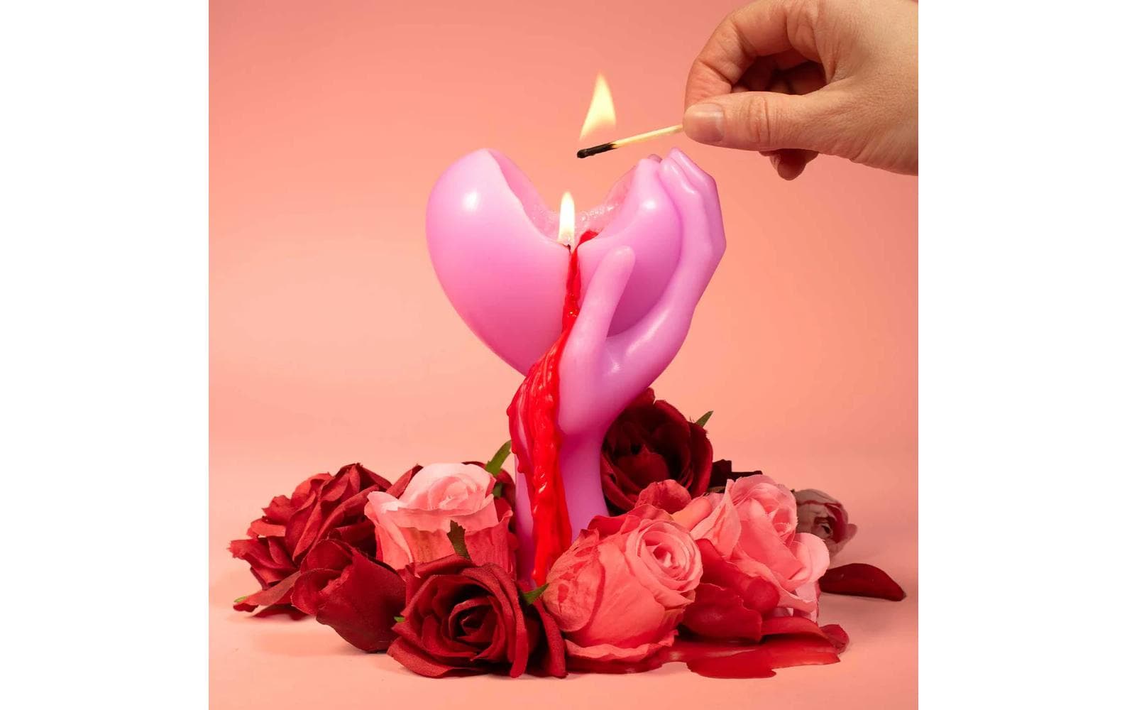 54Celsius Kerze Heart Burn 18.4 cm x 7.6 cm, Rosa