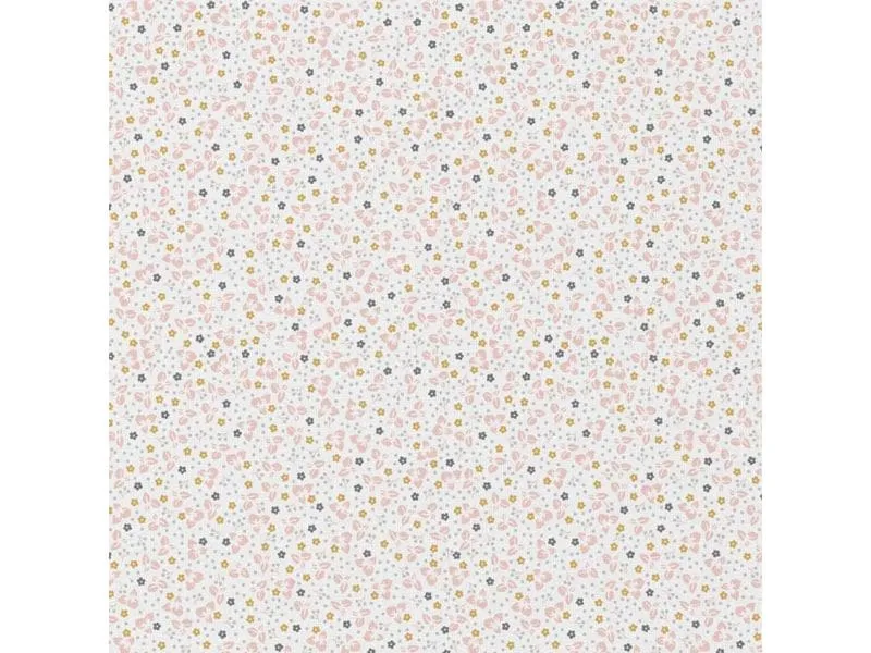 Basteln Stoff Kamill 100 x 150 cm, Weiss / Rosa