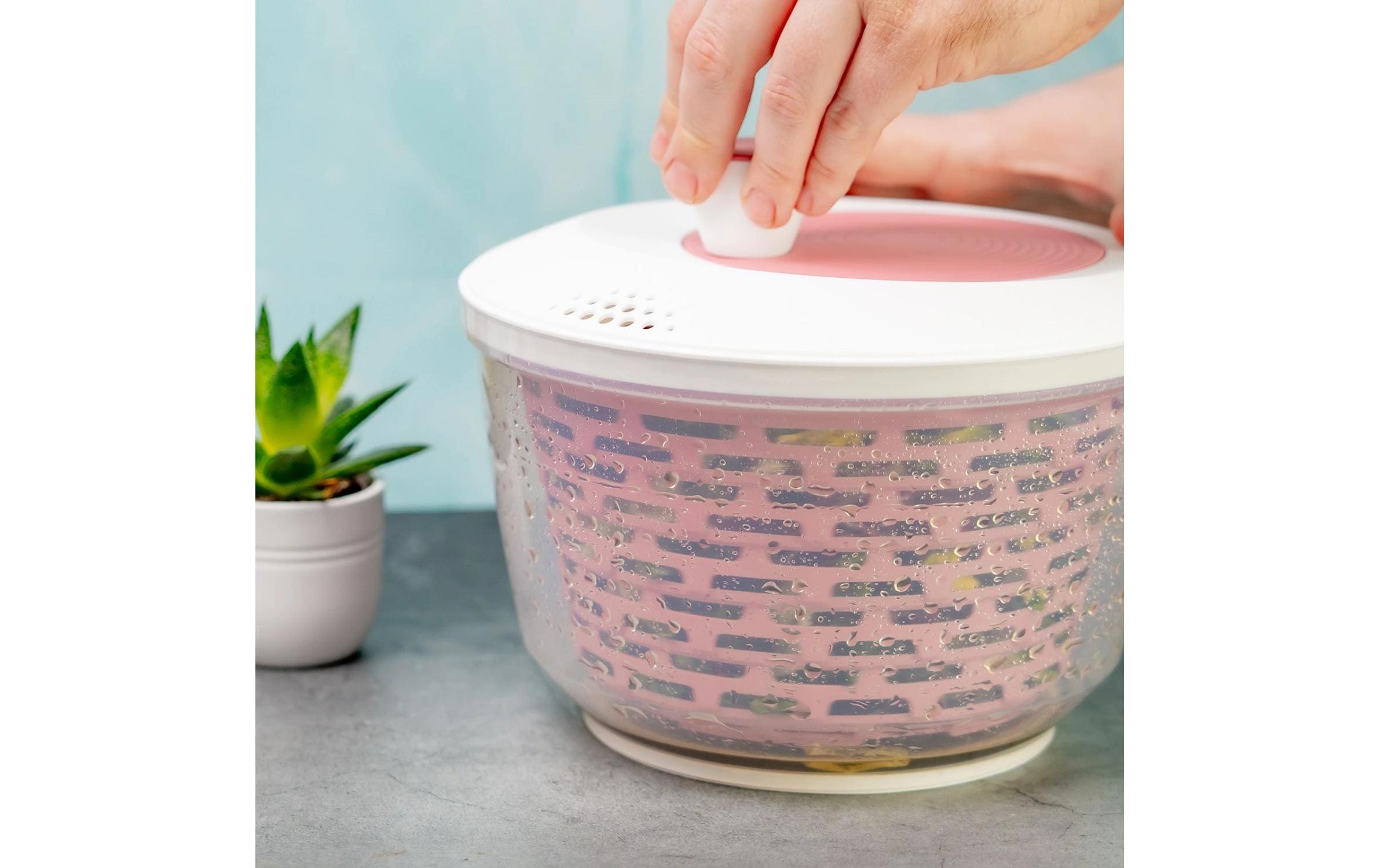 Westmark Salatschleuder Spinderella 23.5 cm, Rosa