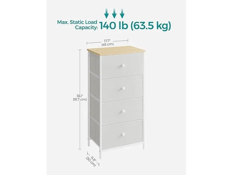 Songmics Kommode mit vier Schubladen 30 x 91.7 cm, Schwarz/Braun Songmics Kommode mit vier Schubladen 30 x 91.7 cm, Schwarz/Braun