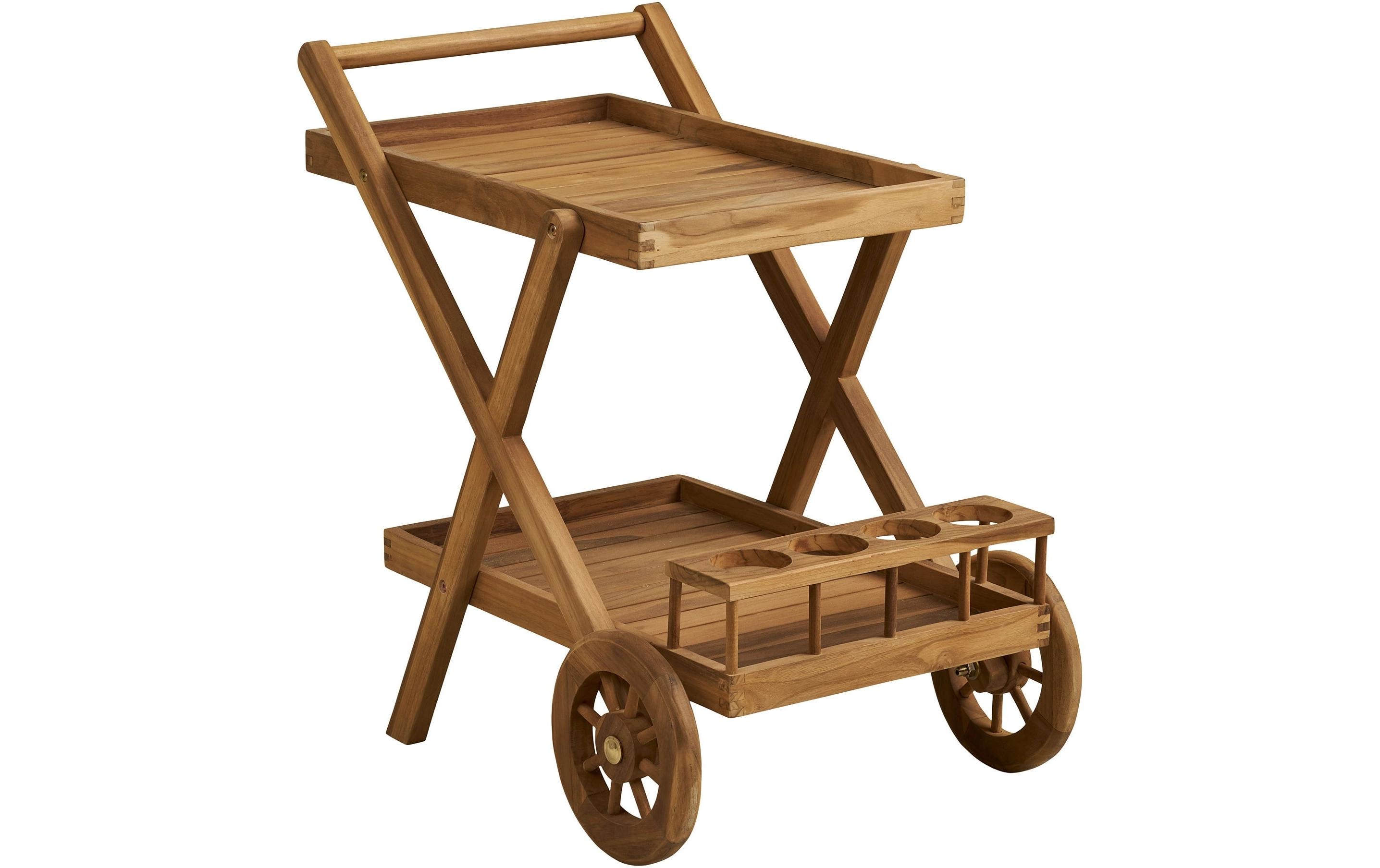 House Nordic Servierwagen Pasaku, 86 x 50 x 81 cm, Teakholz, Natur