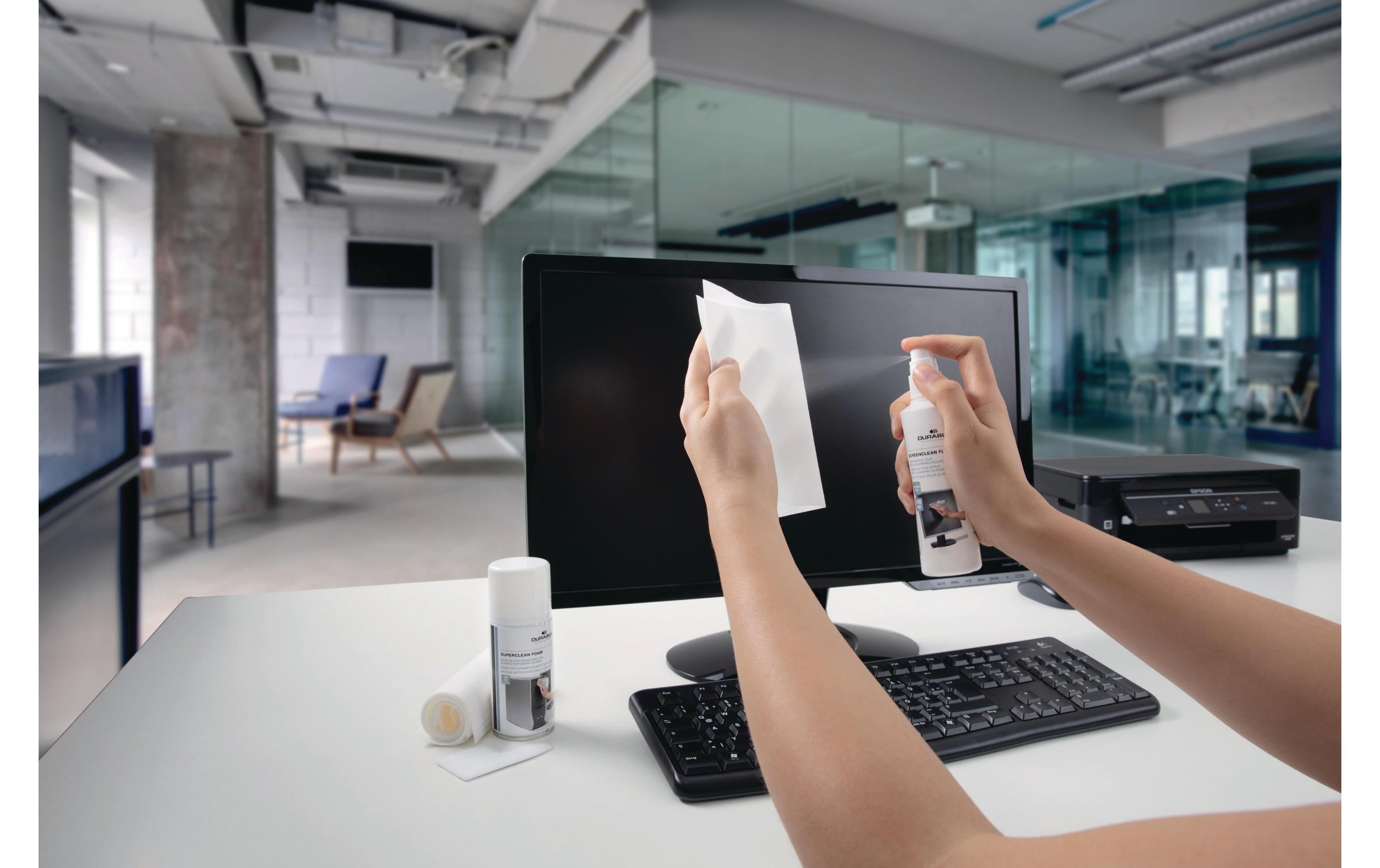 DURABLE Reinigungsspray und Tuch PC Cleaning Kit 125 ml; 150 ml