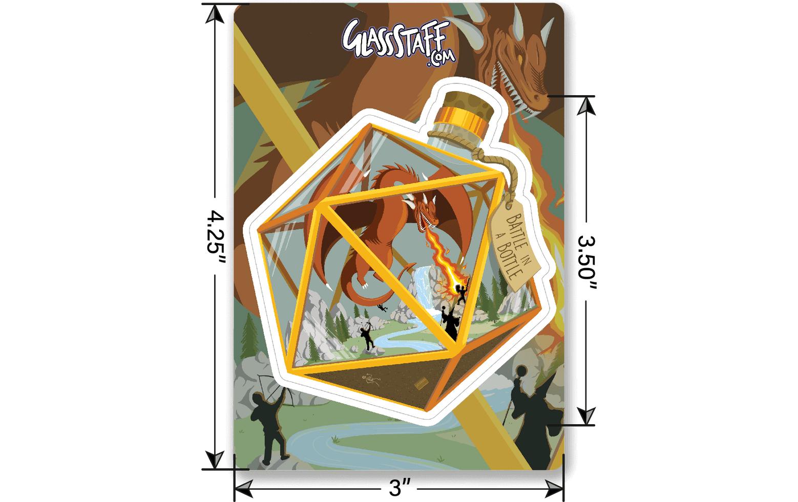 Glass Staff Battle in a Bottle Sticker Mehrfarbig