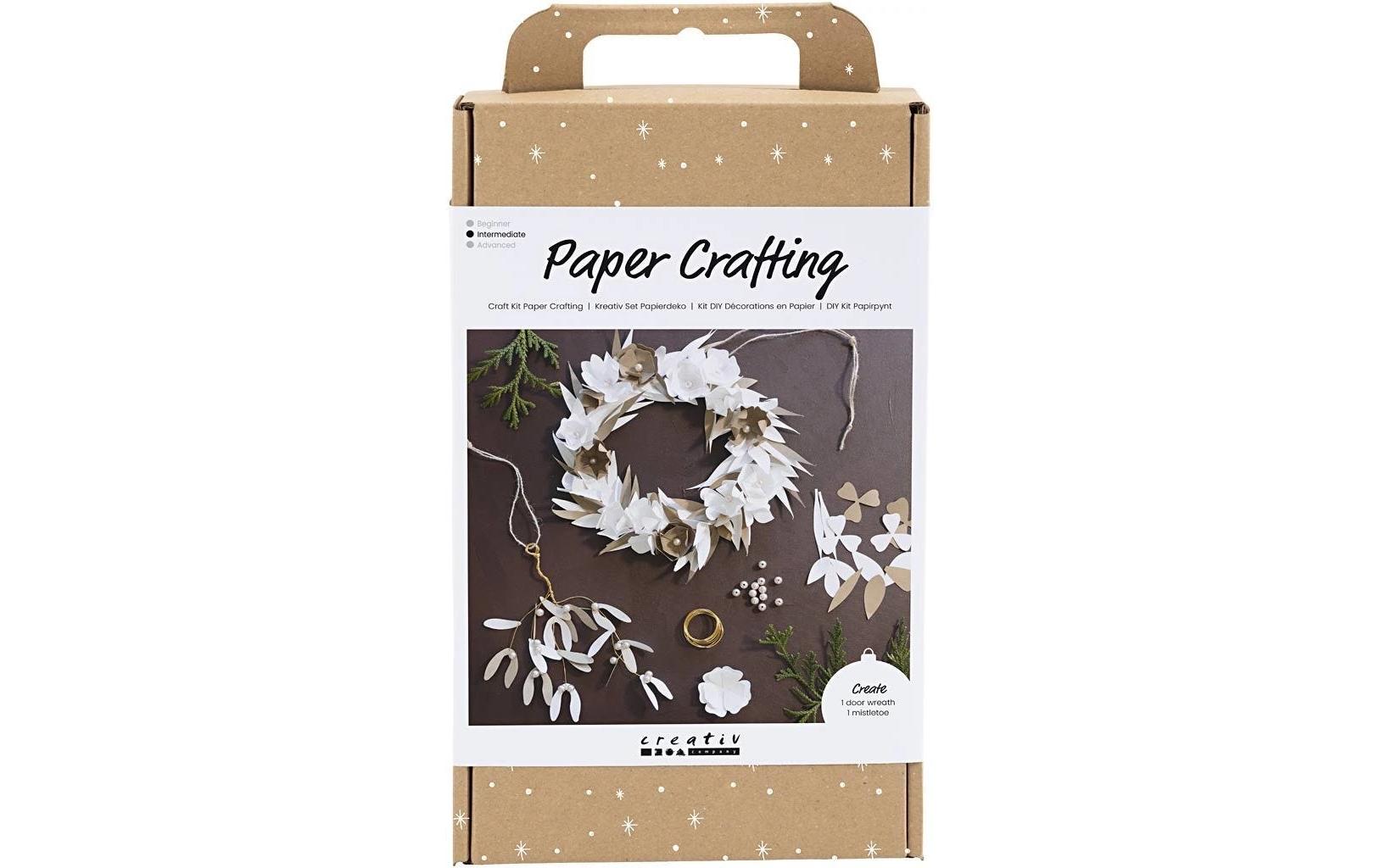 Creativ Company Bastelset Papierdeko Weiss/Hellnatur