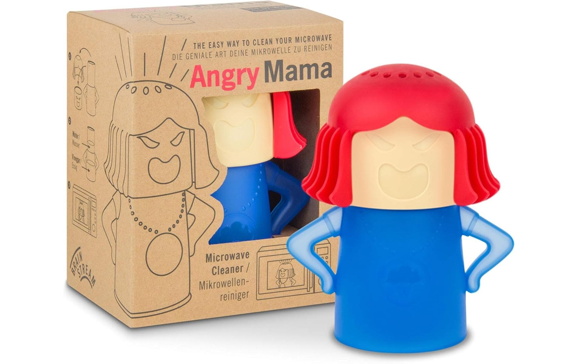 PiepEi Mikrowellenreiniger Angry Mama, Rot / Blau
