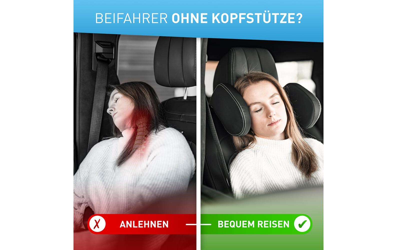 Flipline Auto-Kopfstütze, weisse Nähte