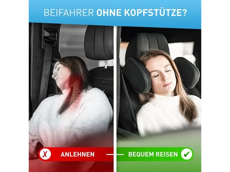 Flipline Auto-Kopfstütze, weisse Nähte Flipline Auto-Kopfstütze, weisse Nähte