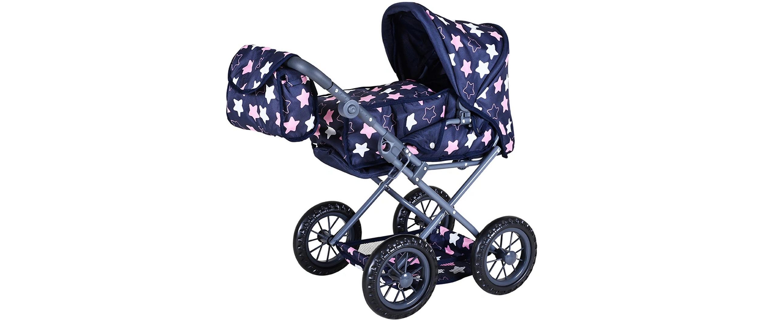Knorrtoys Puppenbuggy Ruby Star Blue Pink
