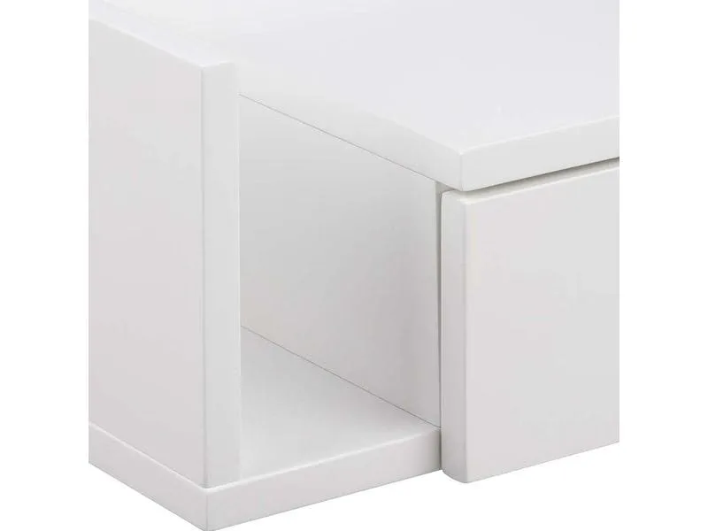 AC Design Nachttisch Ashlan 40 cm x 16.5 cm, Weiss glanz