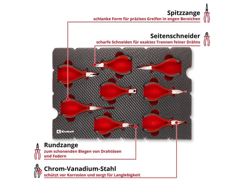 Einhell Einleger E-Case Feinmechaniker, 8-tlg., CrV-Stahl Einhell Einleger E-Case Feinmechaniker, 8-tlg., CrV-Stahl
