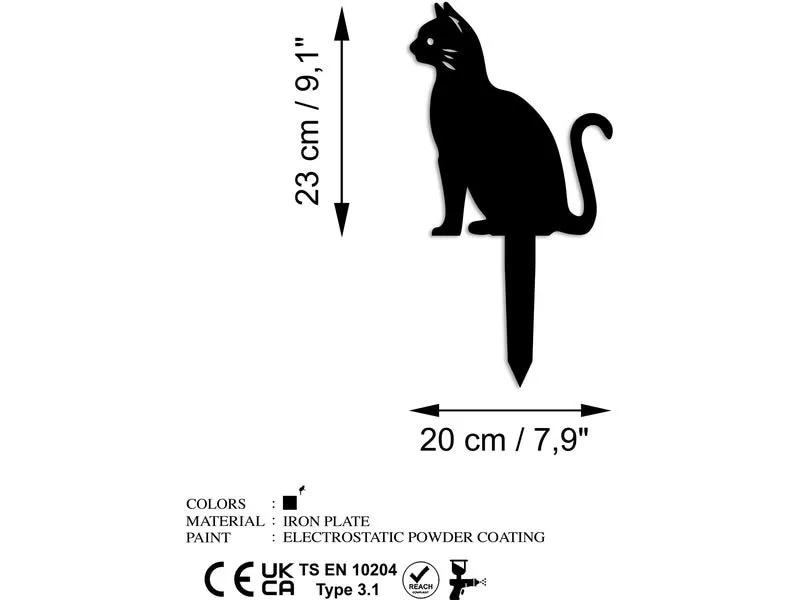 Wallxpert Gartenstecker Katze 38 x 20 cm Wallxpert Gartenstecker Katze 38 x 20 cm
