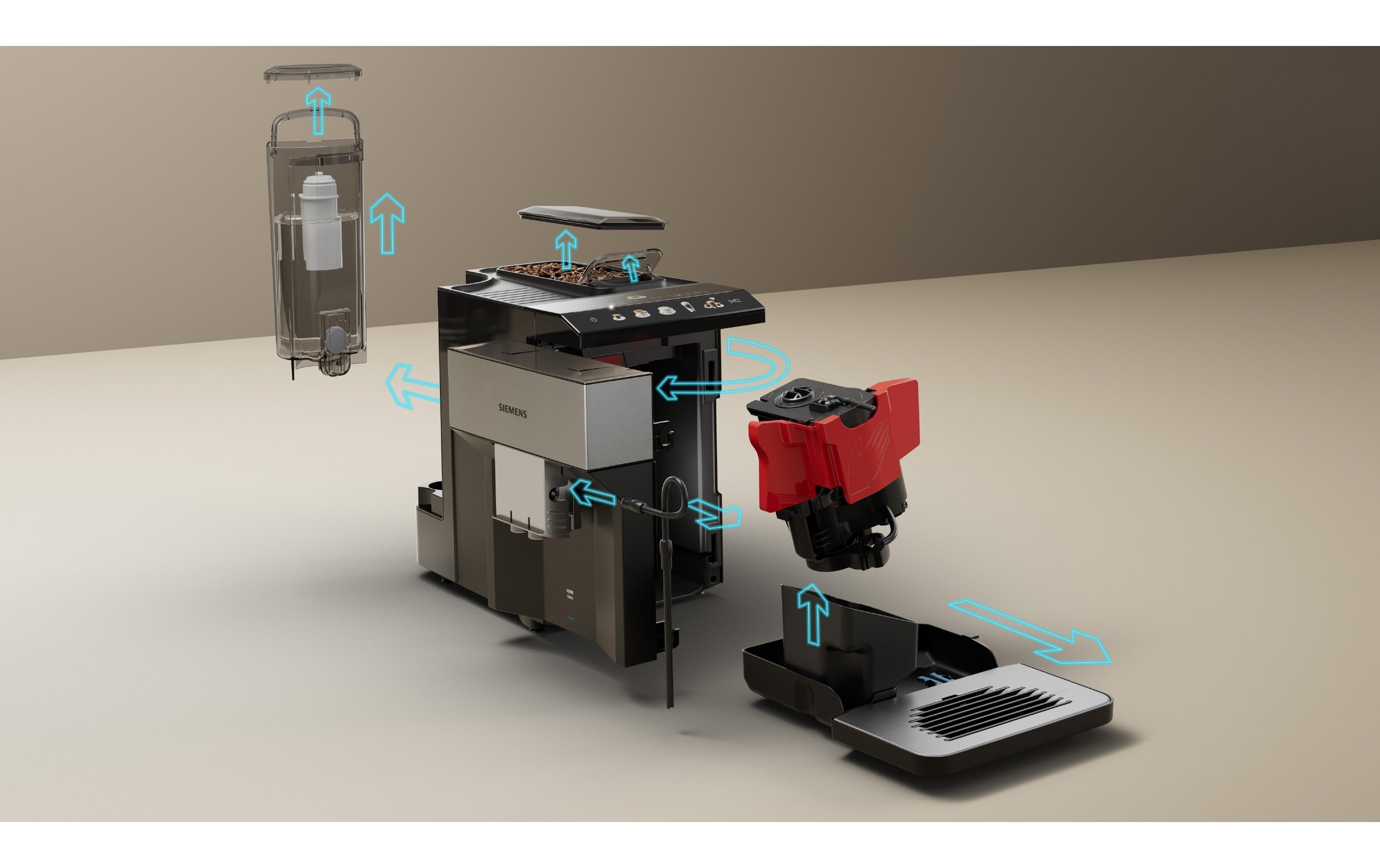 Siemens Kaffeevollautomat EQ500 Classic Connect Edelstahl, Schwarz Siemens Kaffeevollautomat EQ500 Classic Connect Edelstahl, Schwarz