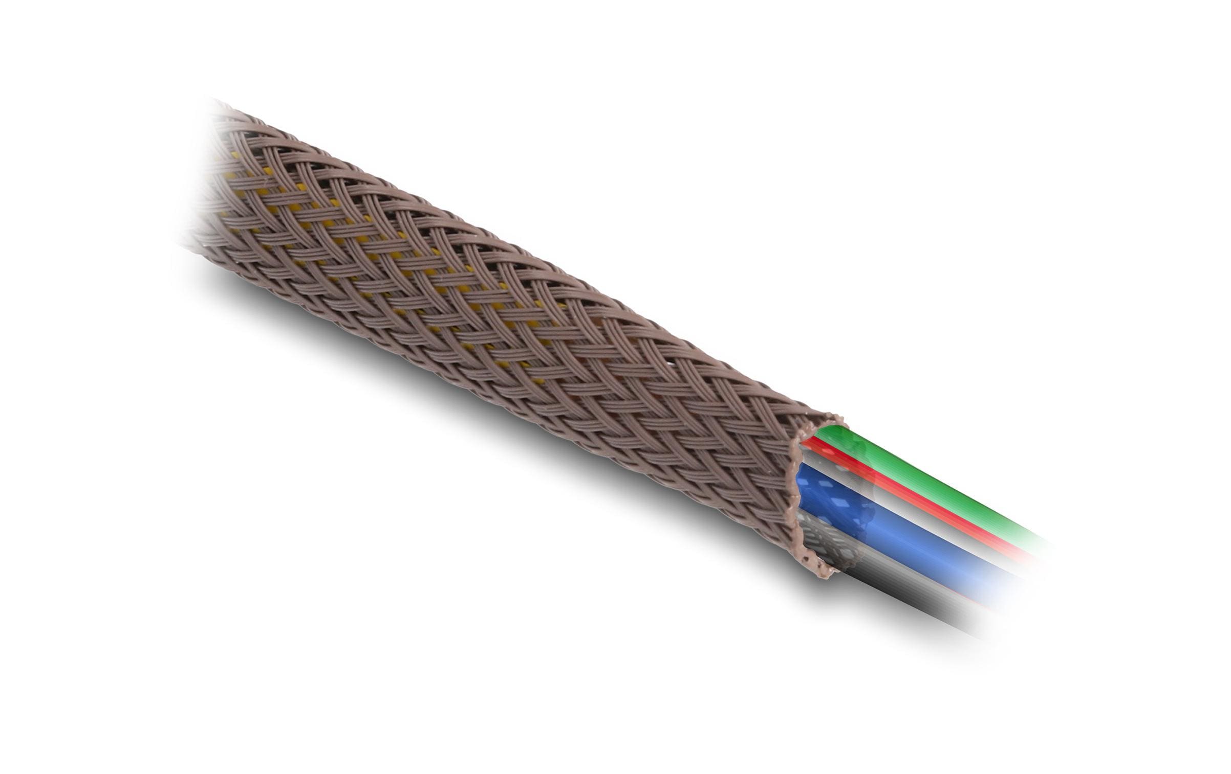 Delock Geflechtschlauch nagerfest, 5 m x 3 mm Braun