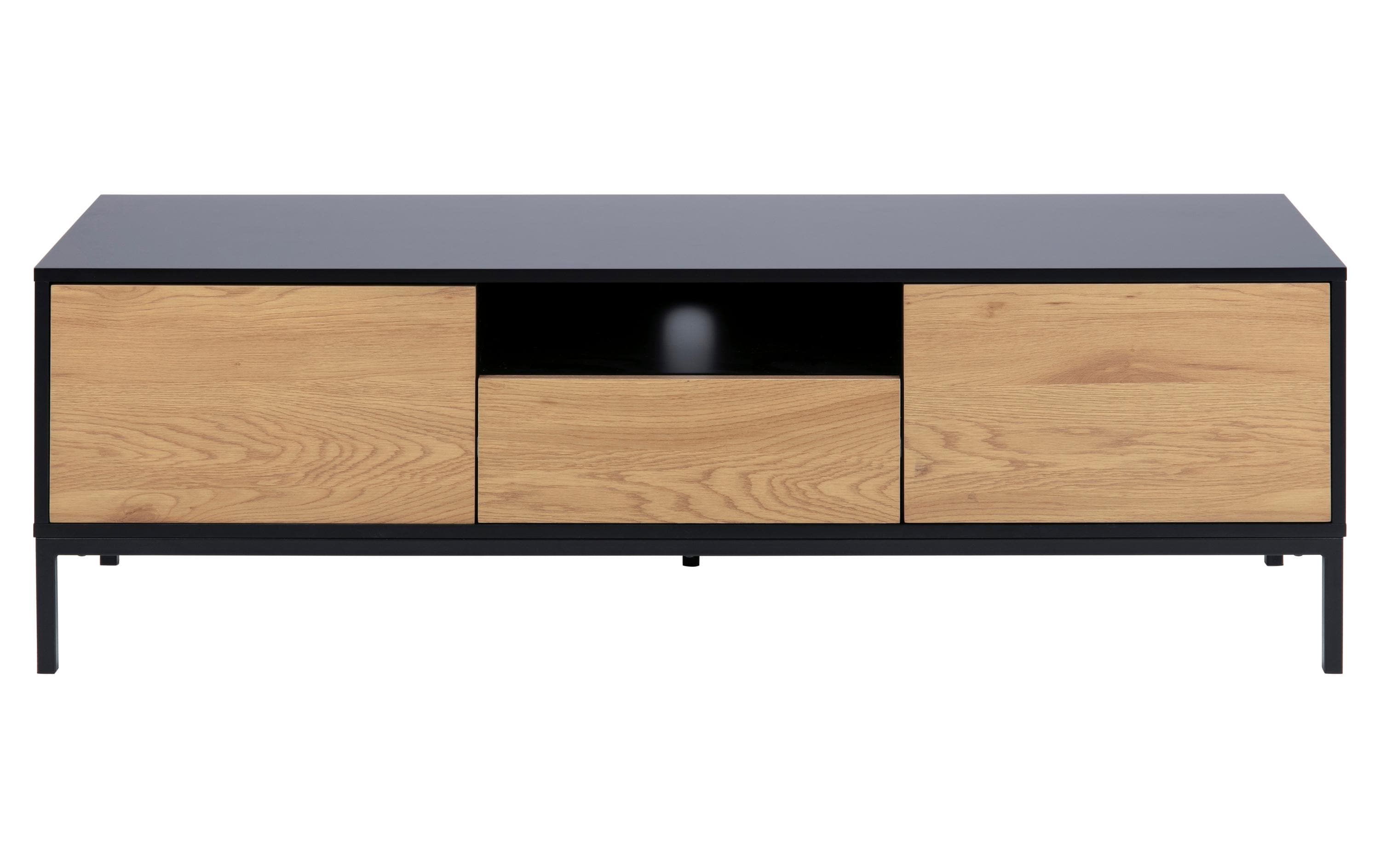 AC Design TV-Möbel Seaford 140 x 40 x 45 cm, Nature/Schwarz