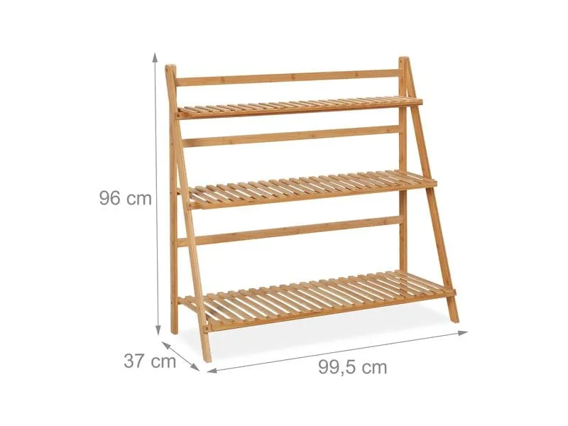 relaxdays Pflanzentreppe Bambus 3 Ebenen klappbar 96 x 99.5 x 37 cm relaxdays Pflanzentreppe Bambus 3 Ebenen klappbar 96 x 99.5 x 37 cm