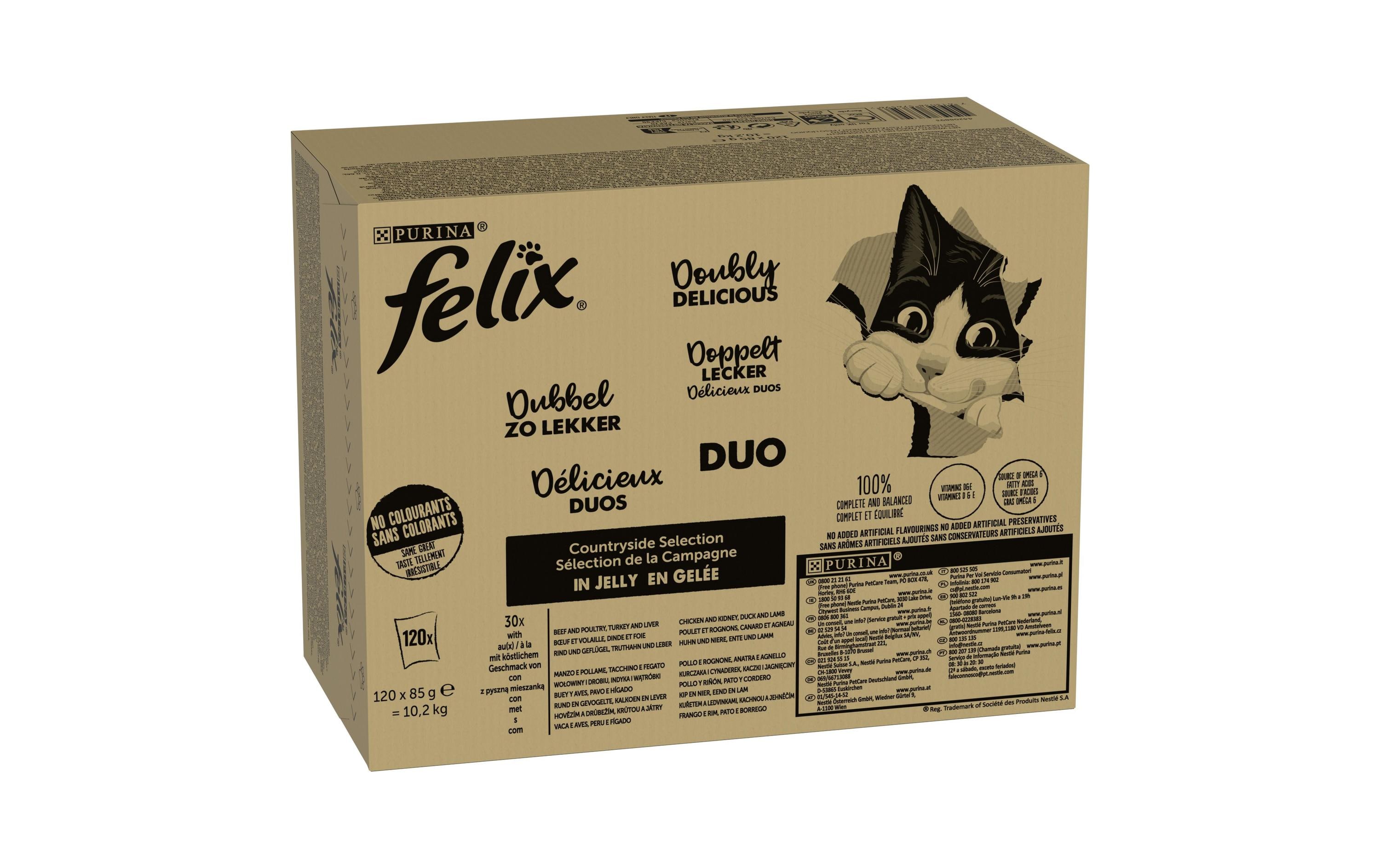 Felix Nassfutter AGAIL Doppelt lecker Fleisch, 120 x 85 g