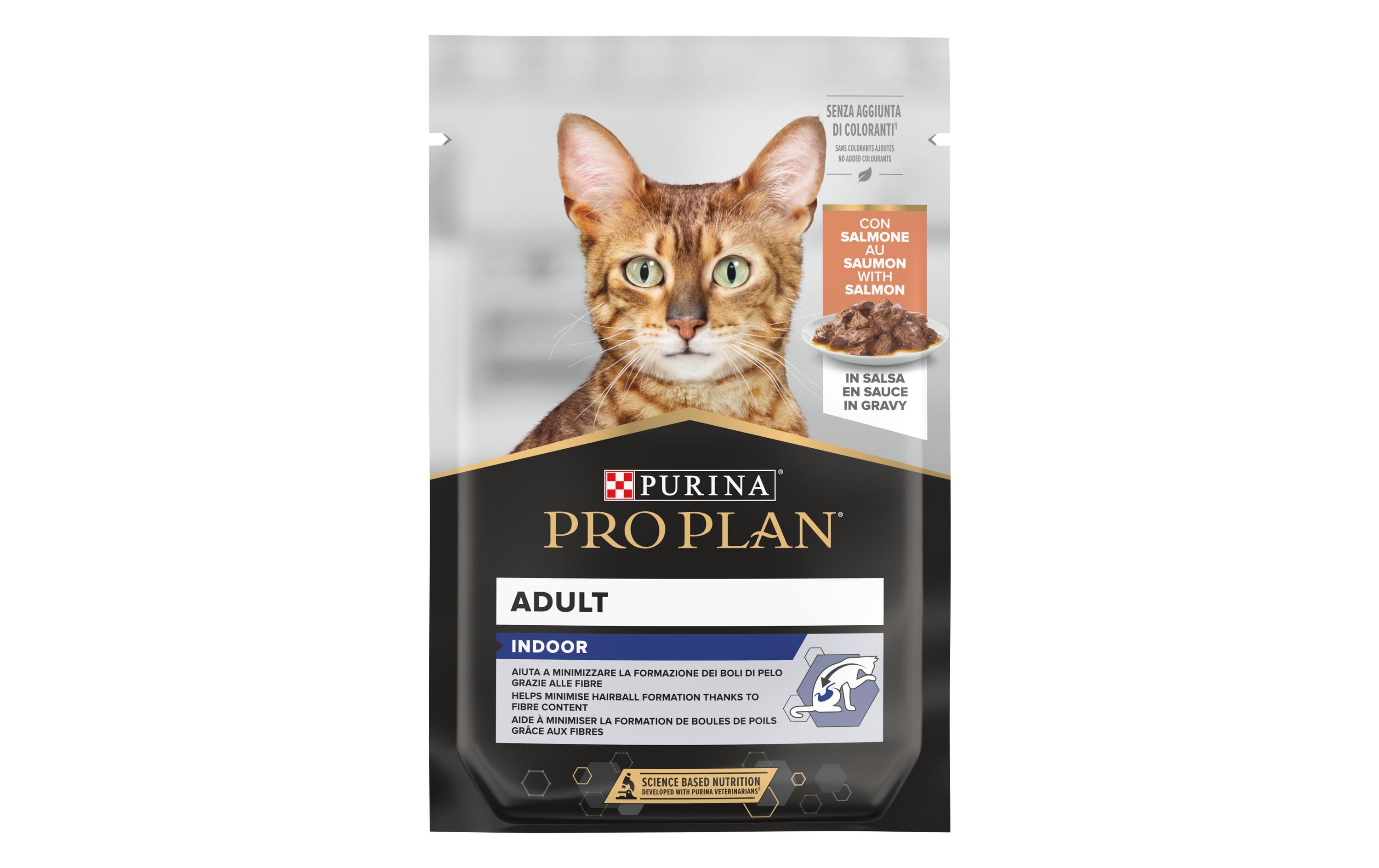 Purina Pro Plan Nassfutter Adult Indoor Lachs in Sauce, 26 x 85 g