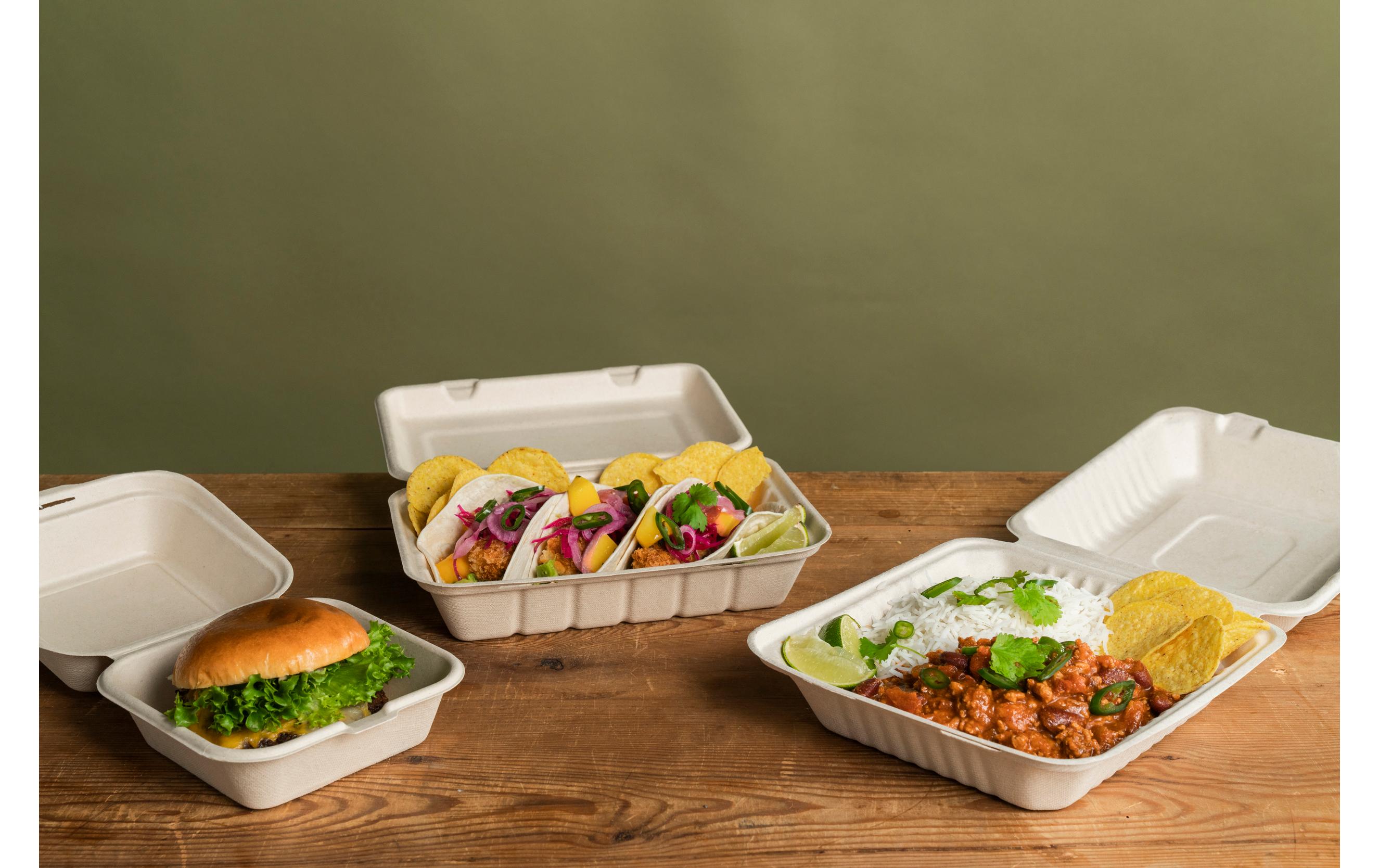 BioPak Menübox Hinged 1000 ml, 50 Stück