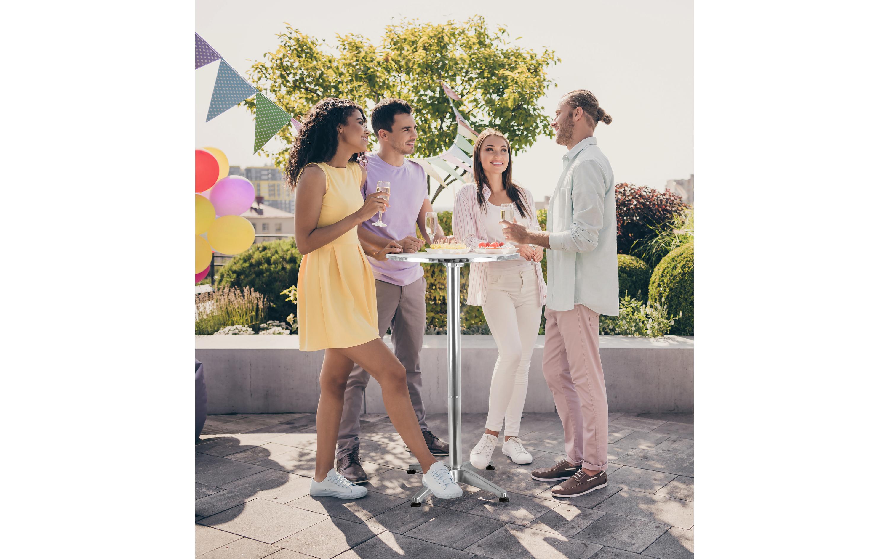 EASYmaxx Bartisch klappbar, 115 x 60 cm, Silber