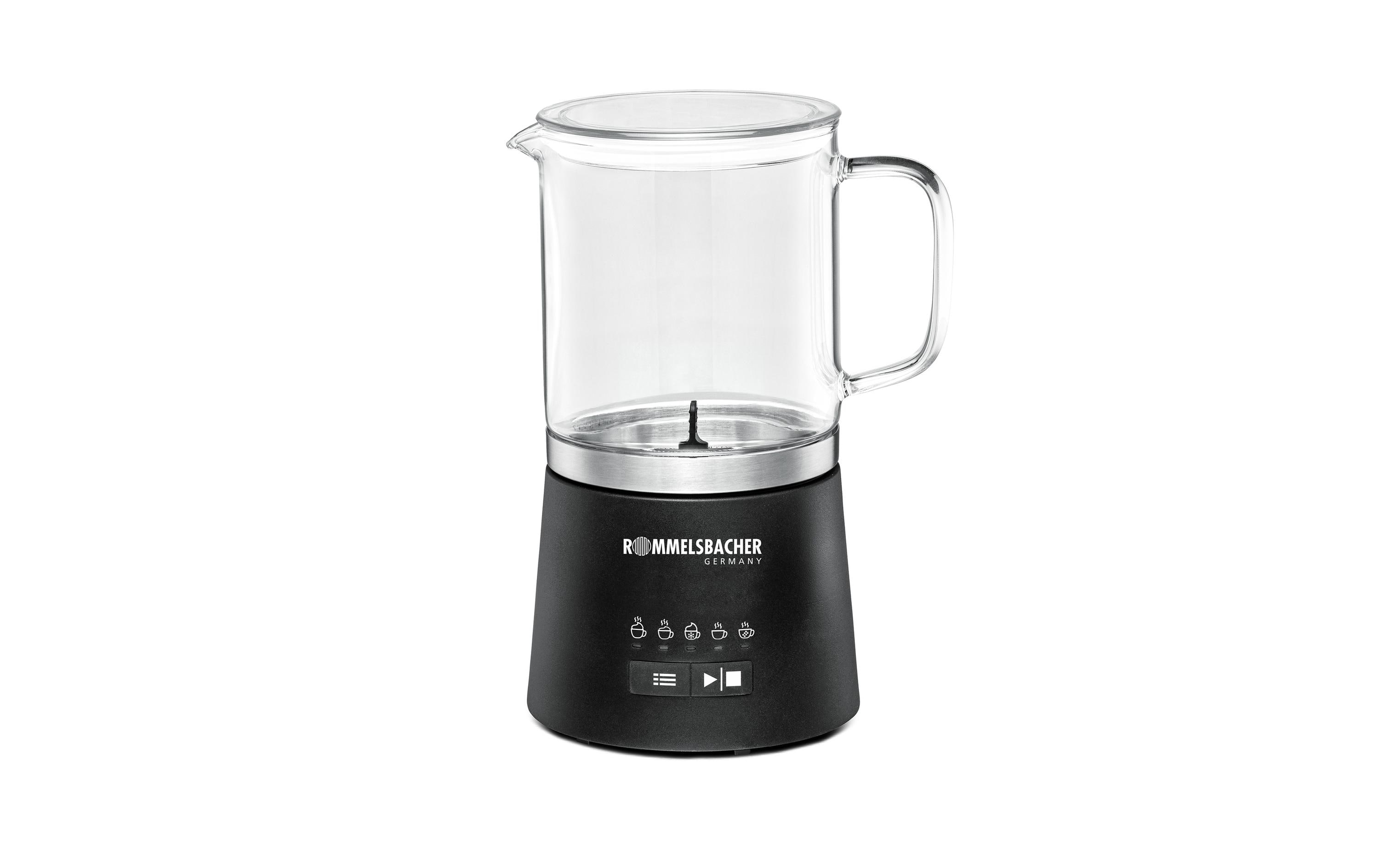 Rommelsbacher Milchschäumer MS625, Schwarz/Transparent