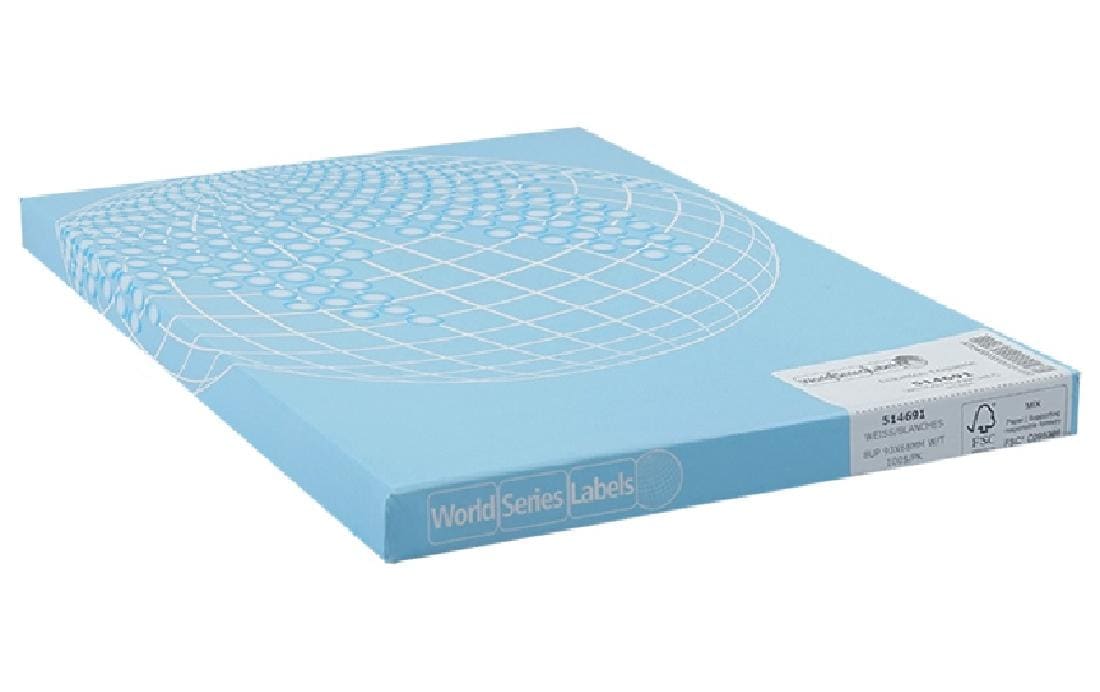 Büromaterial Vielzweck-Etiketten World Series Labels 93x68 mm, 100 Blatt