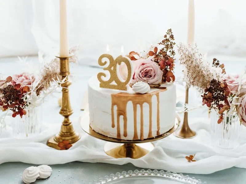 Partydeco Geburtstagskerze Zahl 30 Gold Glitzer Partydeco Geburtstagskerze Zahl 30 Gold Glitzer