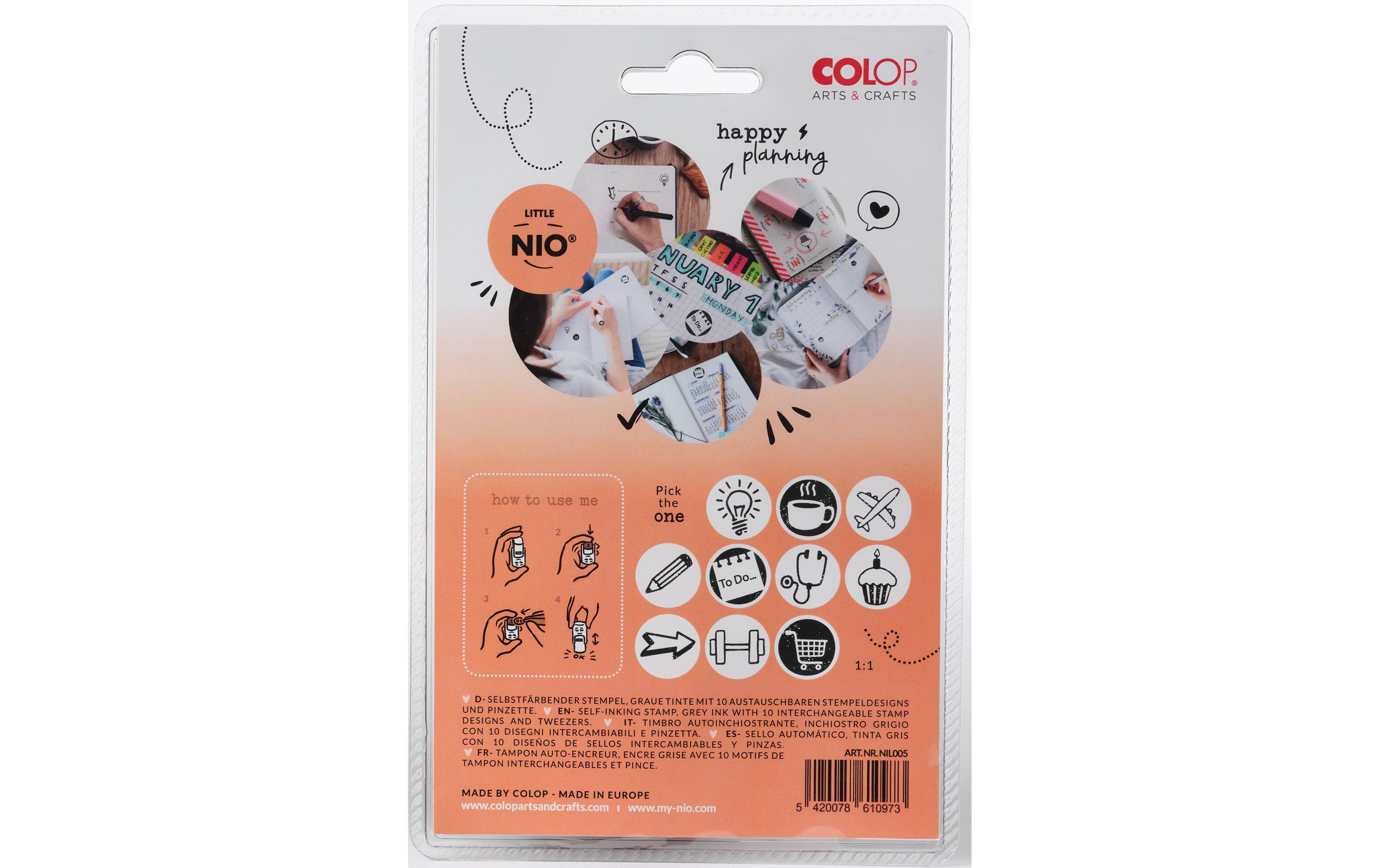 Colop Nio Stempelset Little Nio Set Bullet Journal, 10-teilig