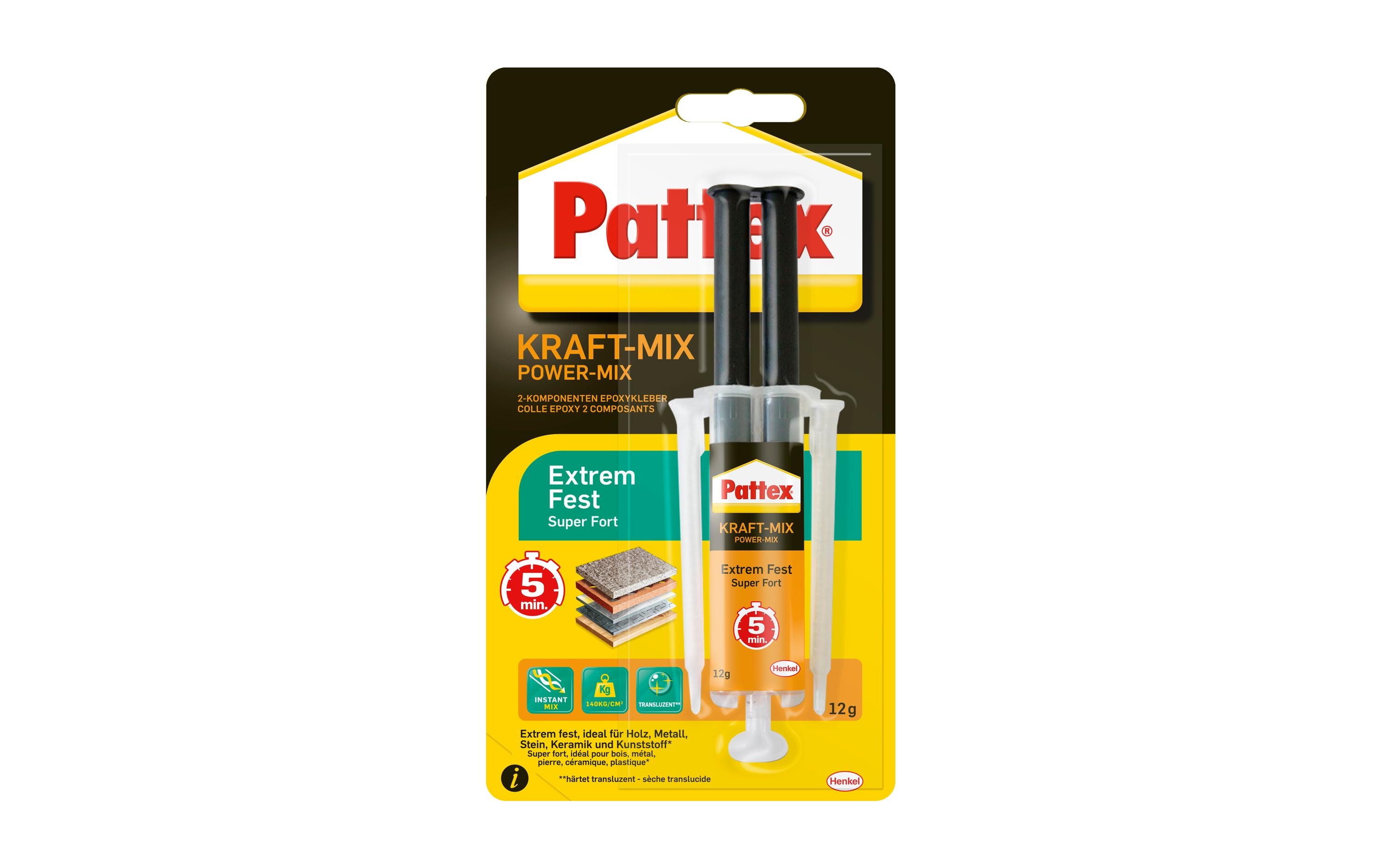 Pattex Klebstoff Kraft-Mix Extrem Fest 1 x 12 g Pattex Klebstoff Kraft-Mix Extrem Fest 1 x 12 g