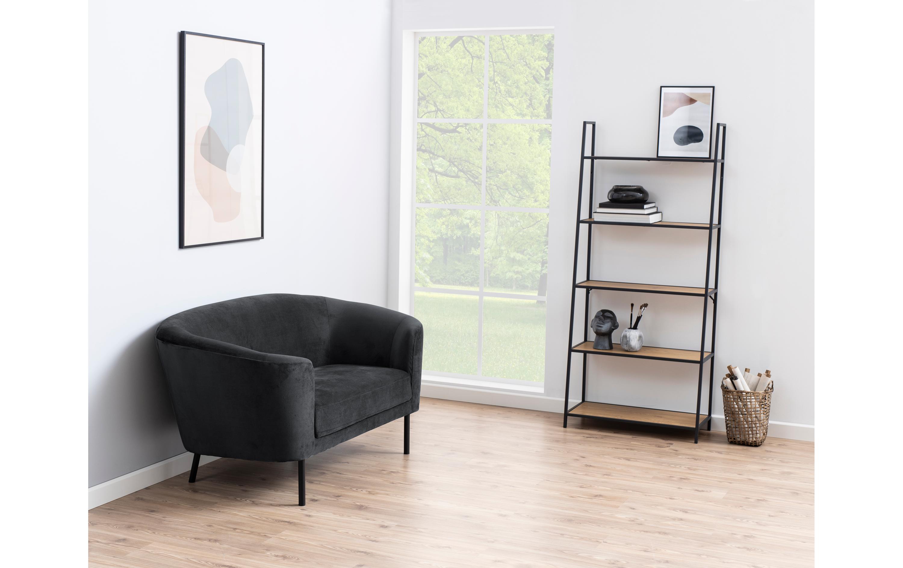 AC Design Regal Seaford 77 x 36 x 174.5 cm, Eiche/Schwarz matt