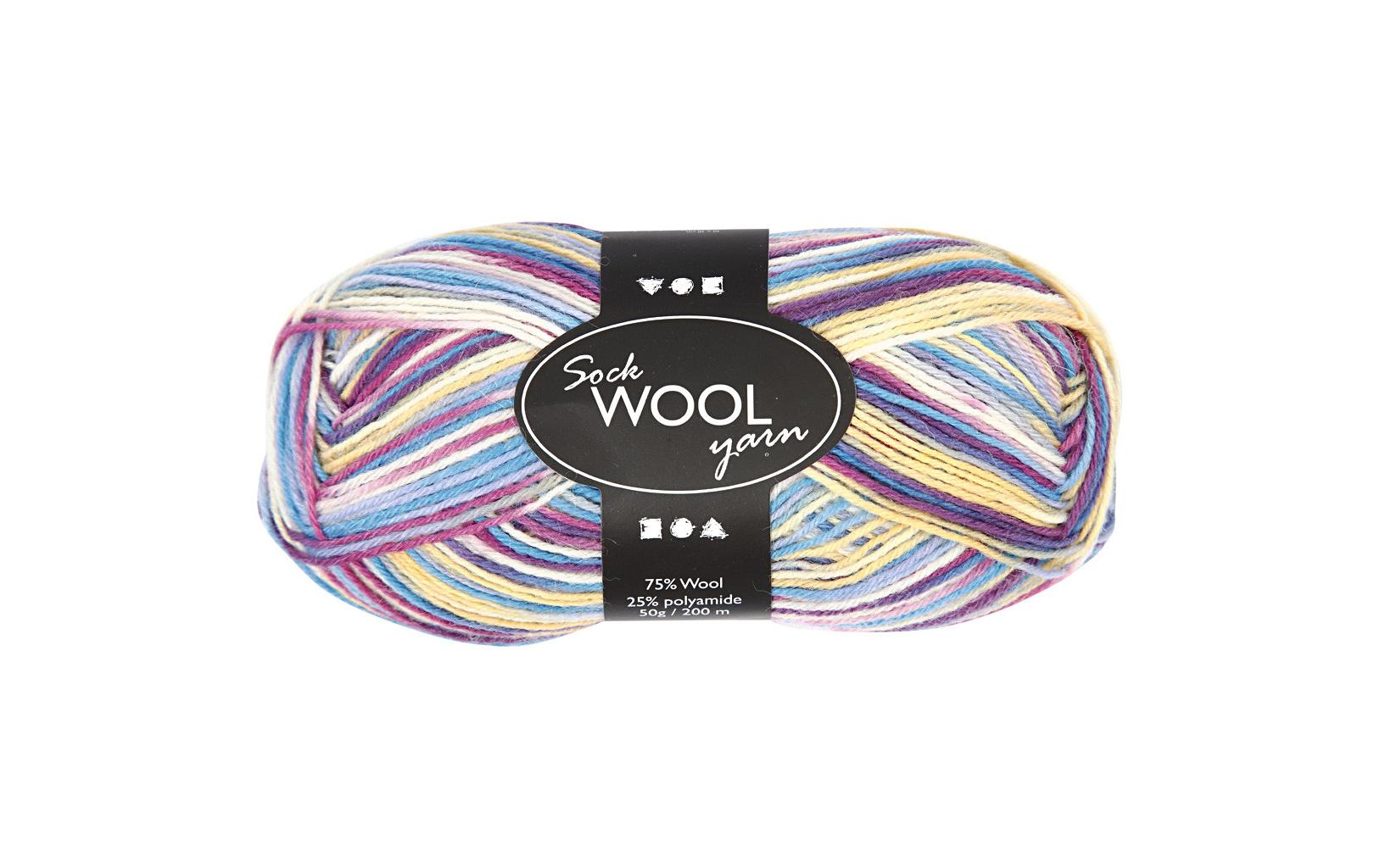 Creativ Company Wolle 50 g für Socken, Creme/Lila Creativ Company Wolle 50 g für Socken, Creme/Lila