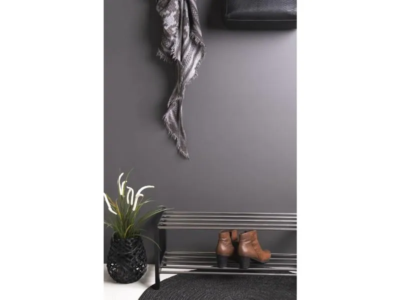 House Nordic Schuhregal Padova 77.8 x 32 cm, Schwarz/Silber