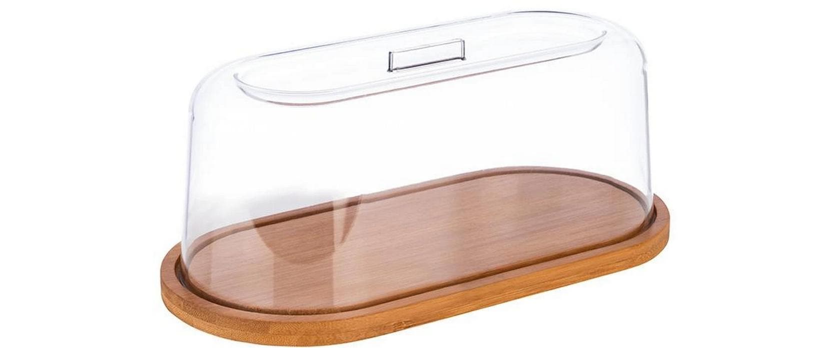 APS Servierplatte Tablett mit Haube 2-teilig, 28 x 14 x 11.5 cm