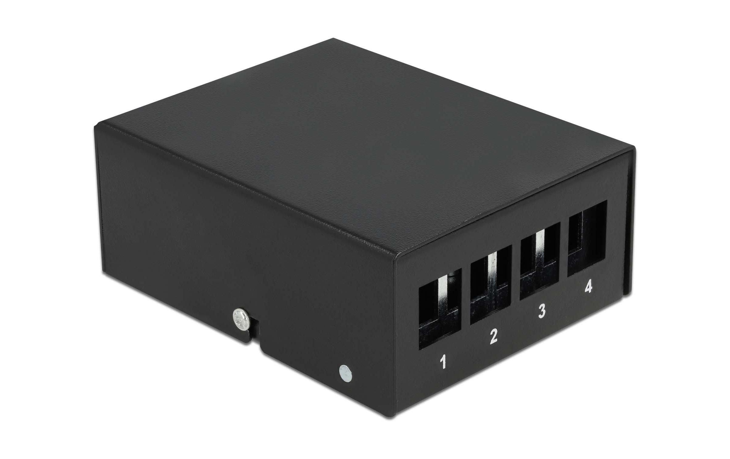 Delock Gehäuse Keystone Patchpanel 4 Port schwarz