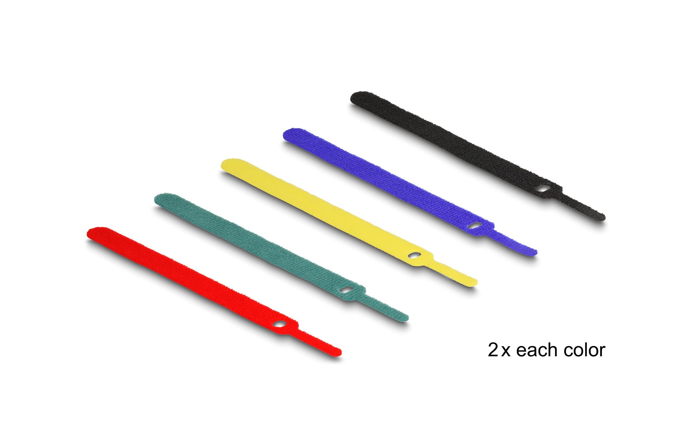 Delock Klettkabelbinder Mehrfarbig 150 mm x 12 mm, 10 Stück
