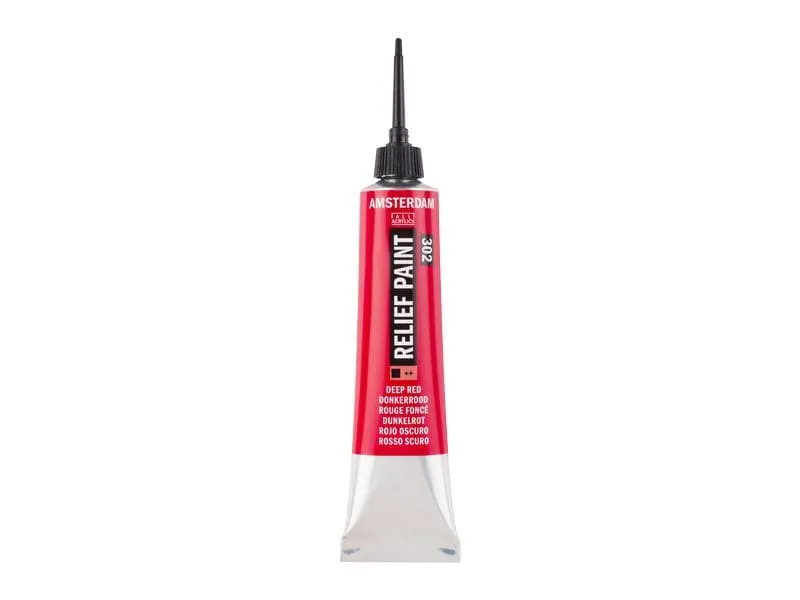 Amsterdam Acrylfarbe Reliefpaint 302 Tiefrot deckend, 20 ml Amsterdam Acrylfarbe Reliefpaint 302 Tiefrot deckend, 20 ml