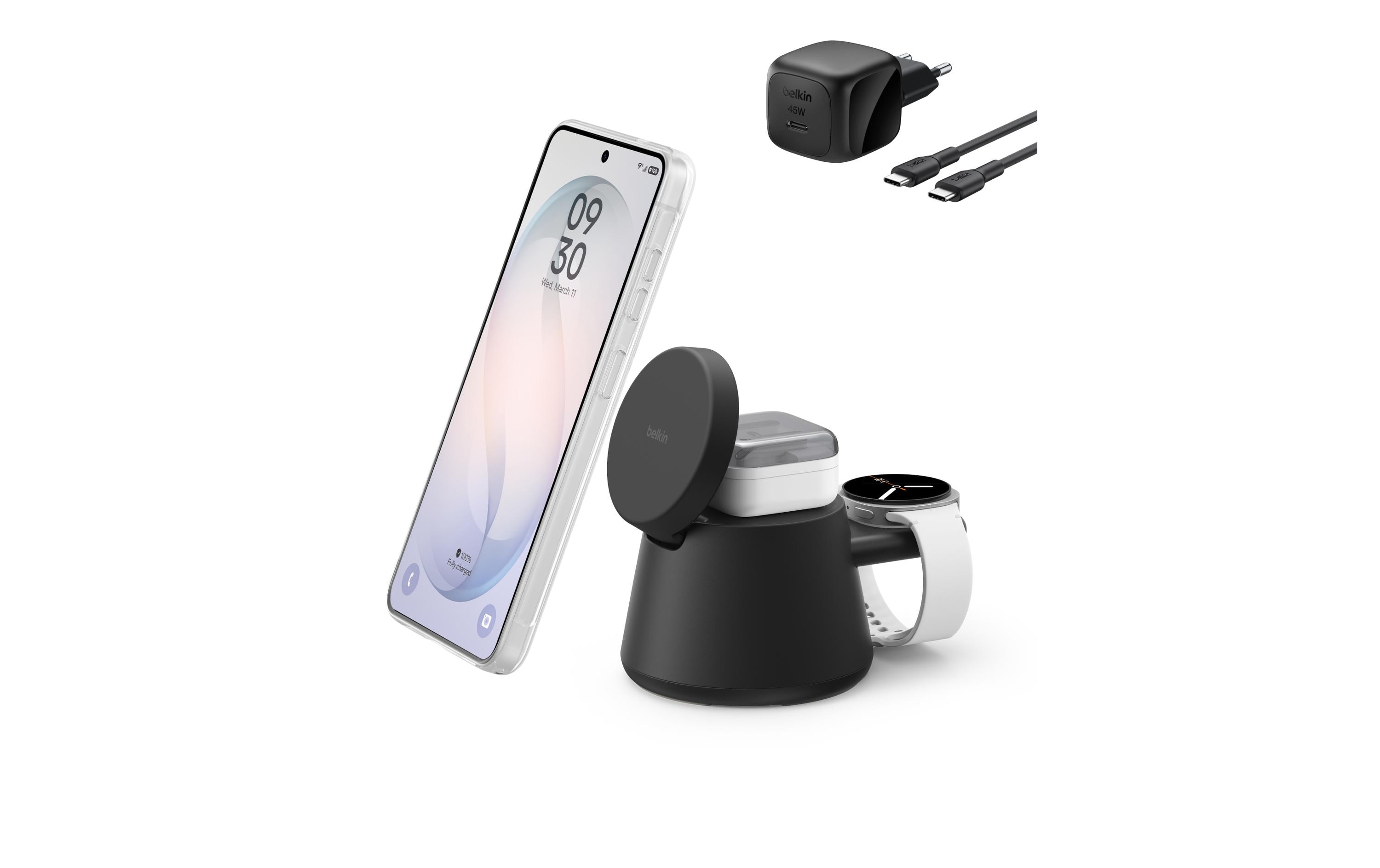 Belkin UltraCharge 3-in-1 Modulare Qi2 Schwarz 25 W