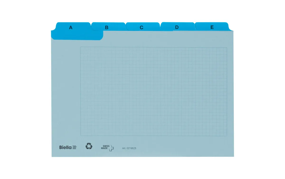 Biella Karteikarten A7, A-Z, 25-teilig, Blau