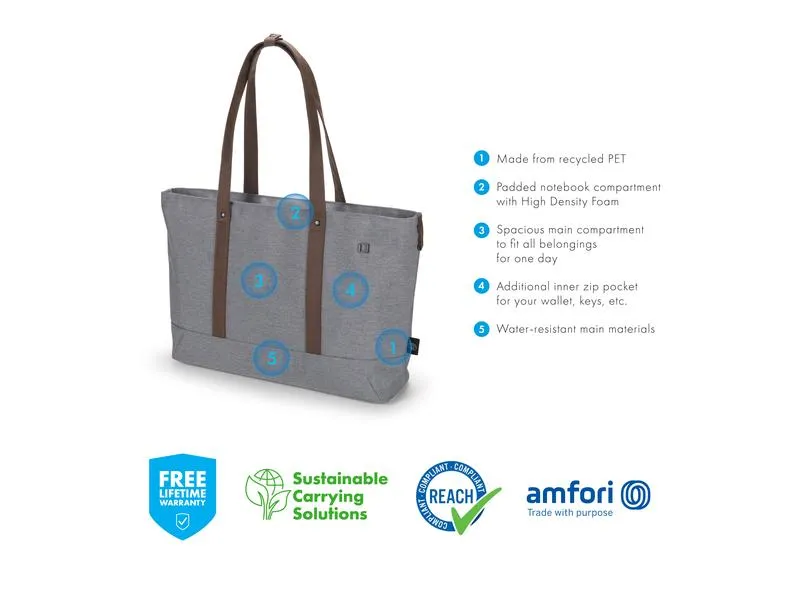 DICOTA Notebooktasche Shopper Eco MOTION 14.1 Grau DICOTA Notebooktasche Shopper Eco MOTION 14.1 Grau